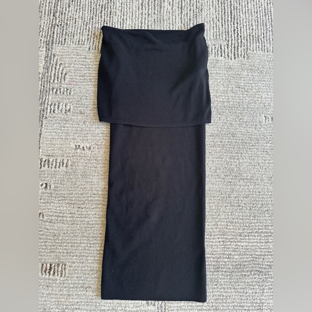 NWT ZARA Black Knit Off-Shoulder Mini Dress with Short Sleeves